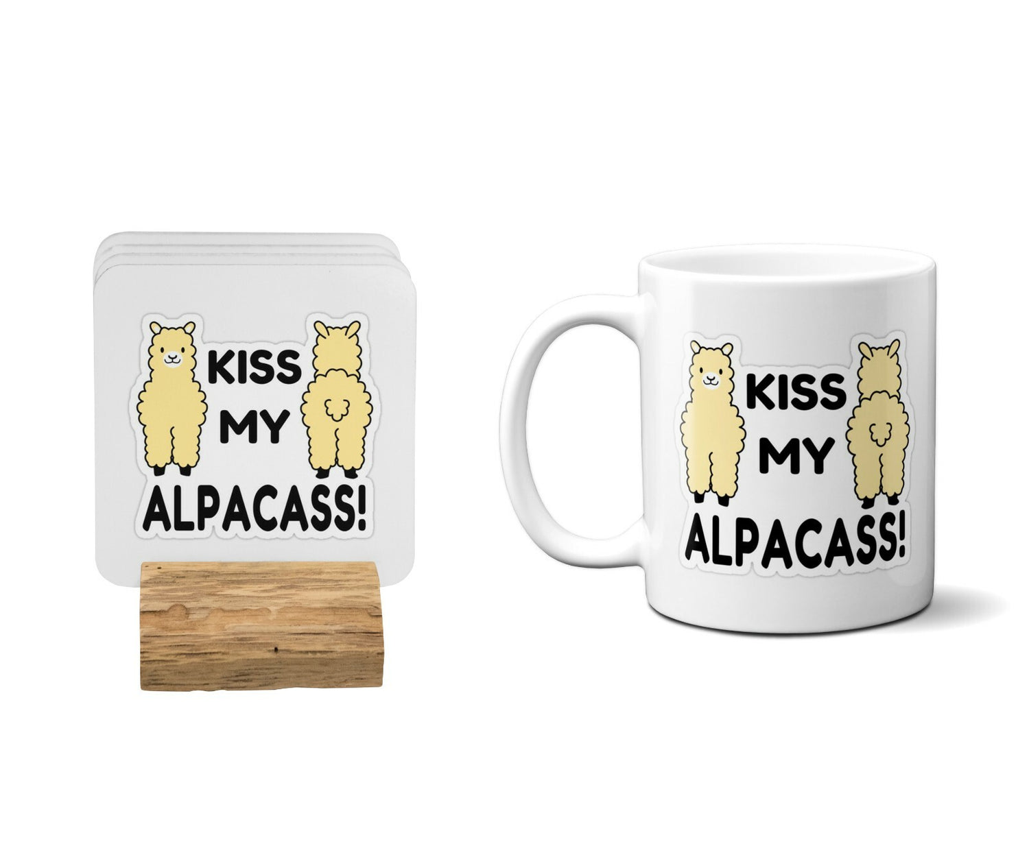 Kiss My Alpacass Alpaca Funny Novelty Rude Coffee Tea Mug Gift 11oz Ceramic Mug
