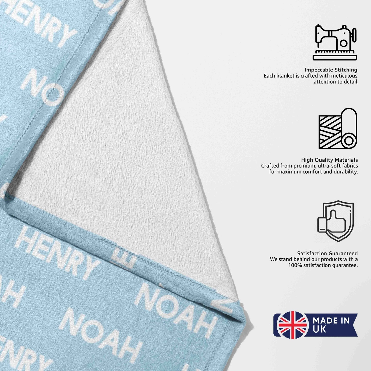 Personalised Any Name Customisable Text Soft Warm Fleece Mink Blanket Decoration