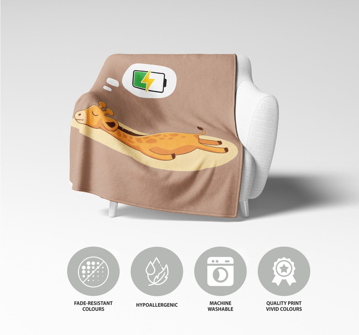 Mum Is Charging Funny Animal Novelty Warm Fleece Memory Blanket Throw Decoration