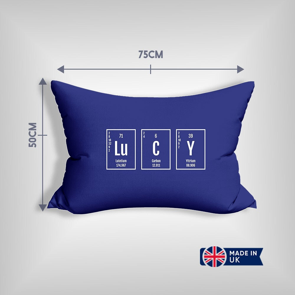 Personalised Name Science Chemical Periodic Table Printed Soft Pillowcase Pillow