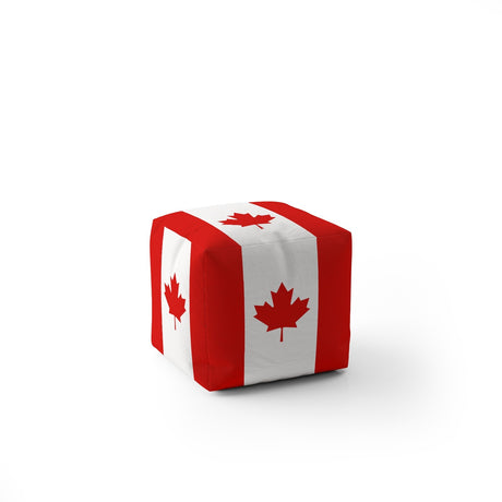 Canada Flag Canadian Ottoman Filled Pouffe Footrest Washable Cover Custom Gift
