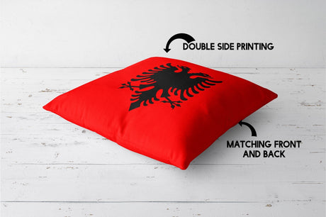 Albania Flag Design Filled Square Cushion - Decorative Throw Cosy Gift Any Size
