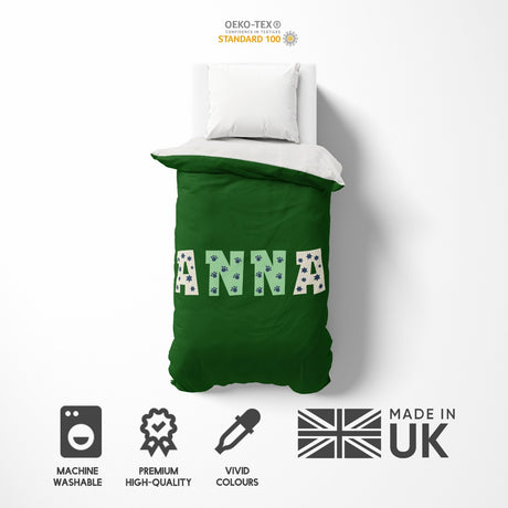 Personalised Name Kids Alphabet Onyx Soft Single Size Novelty Bed Duvet Cover