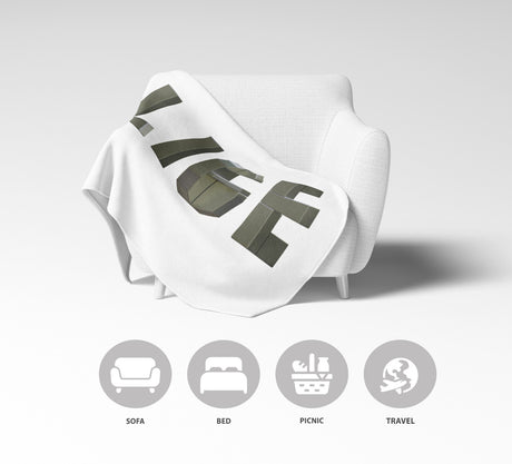 Personalised Geometal 3D Any Name Novelty Soft Fleece Mink Blanket Gift Decor