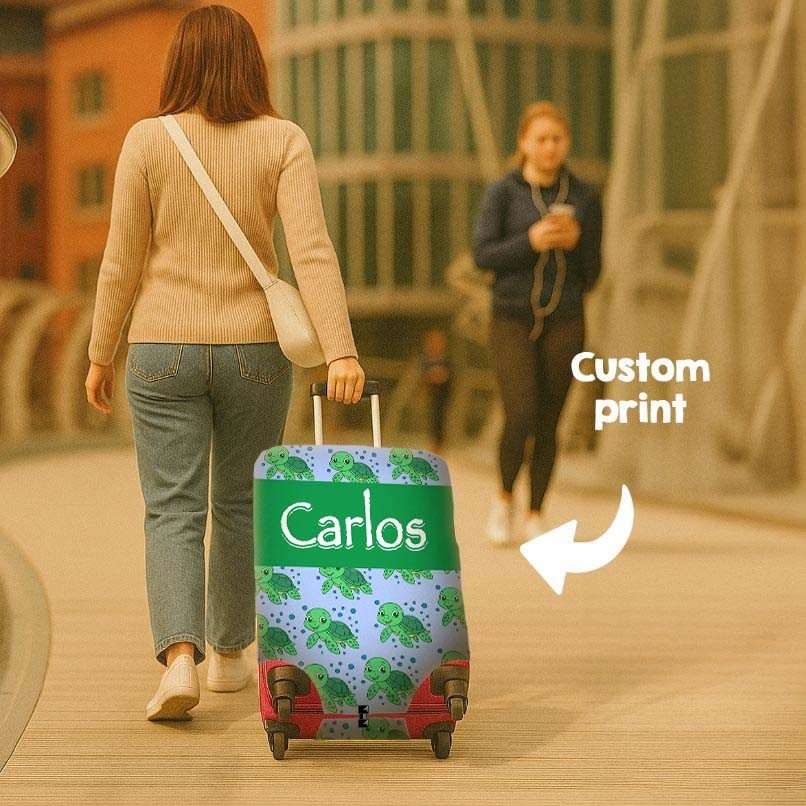 Baby Turtle Name Cute Animal Custom Luggage Cover Personalise Suitcase Protector