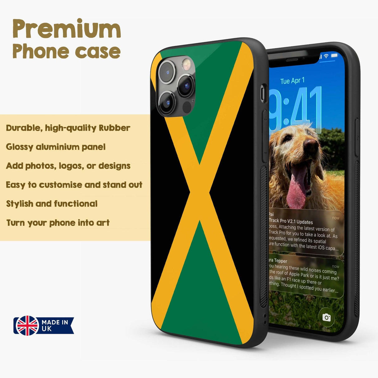 Jamaican Flag Design Gift Protector Custom Printed iPhone Case - Black TPU Cover