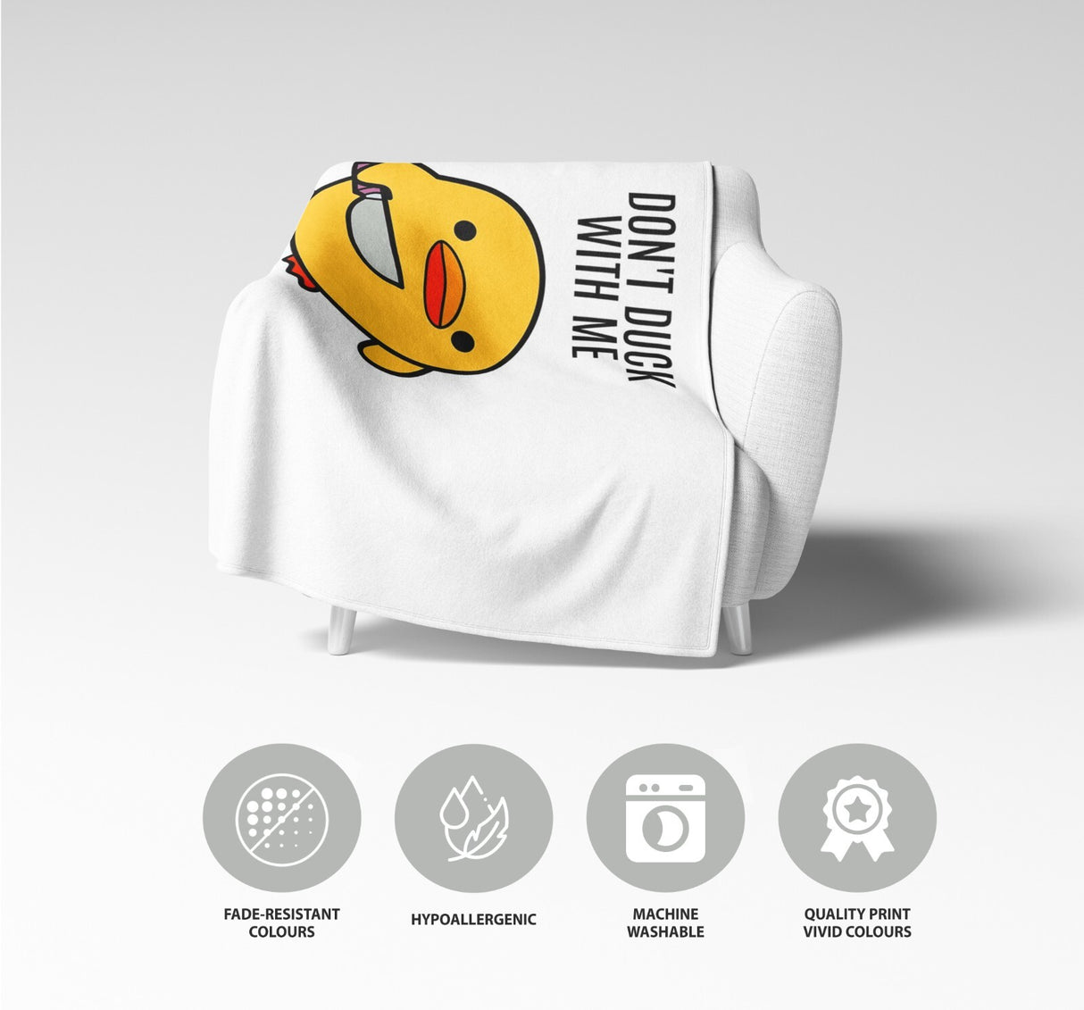 Dont Duck With Me Rude Custom Colour Novelty Fleece Mink Blanket Throw Gift