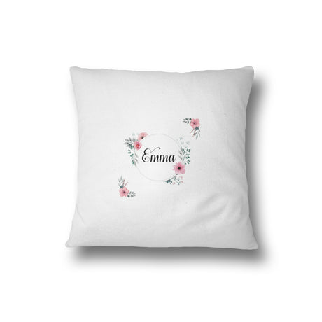 Floral Circle Wreath Border Pink Filled Cushion Bedroom Decoration