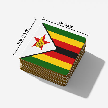 Zimbabwe Flag Patriotic Coffee Tea Mug Cup Set Coaster Home Gift Him Her Custom