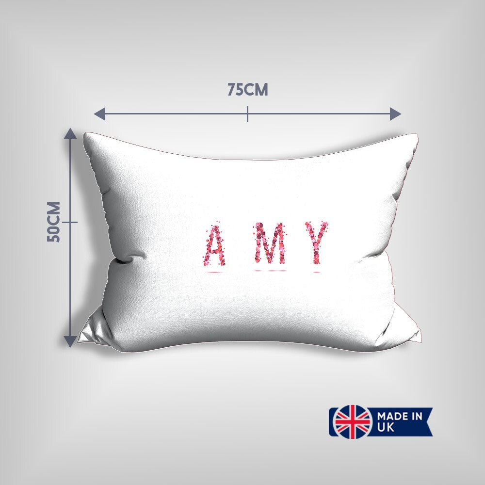Personalised Name Pink Rose Petals Customised Printed Soft Pillowcase Pillow