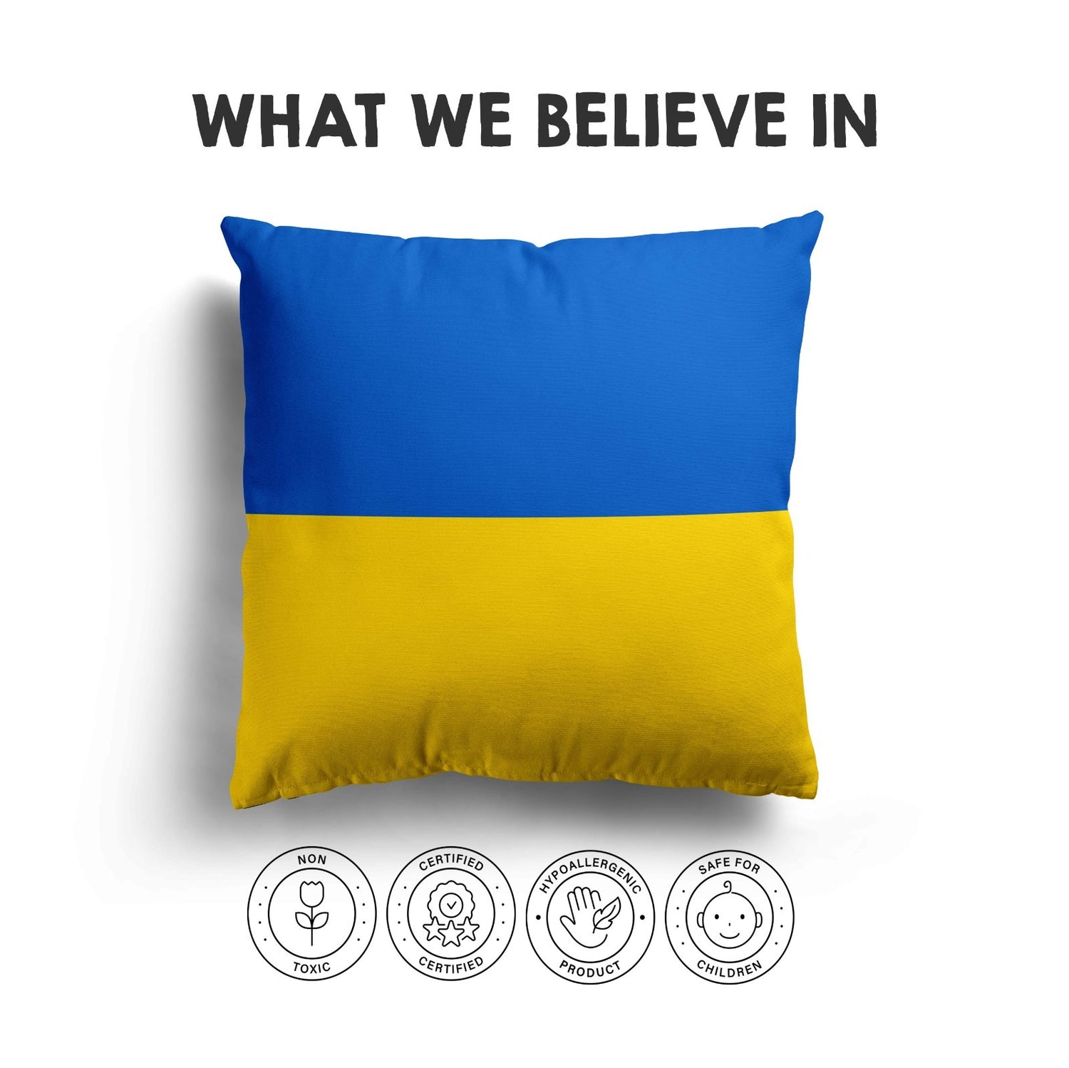 Ukraine Flag Ukrainian Design Filled Square Cushion Decorative Throw Gift Size