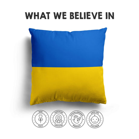Ukraine Flag Ukrainian Design Filled Square Cushion Decorative Throw Gift Size