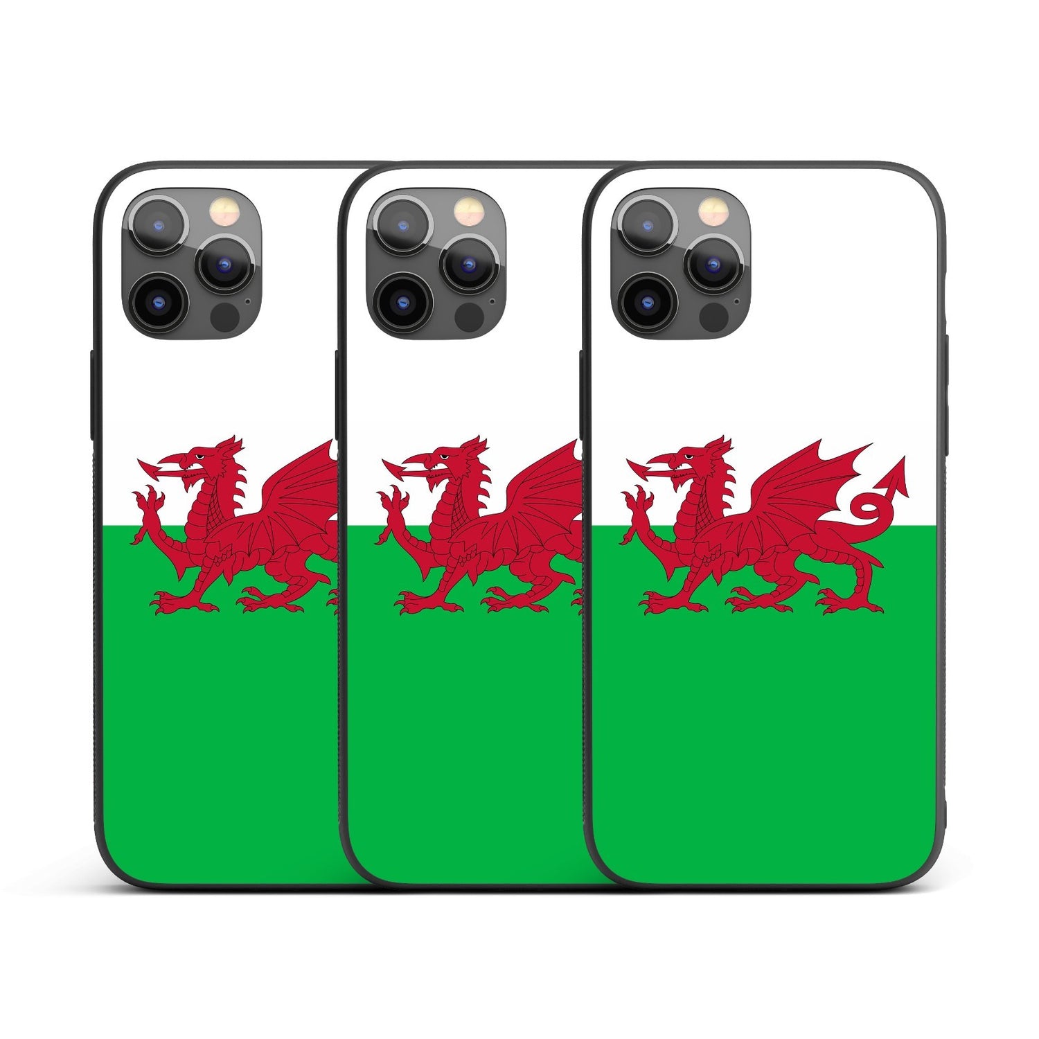 Welsh Flag Wales Custom Printed iPhone Case - Black TPU Cover Gift Personalised