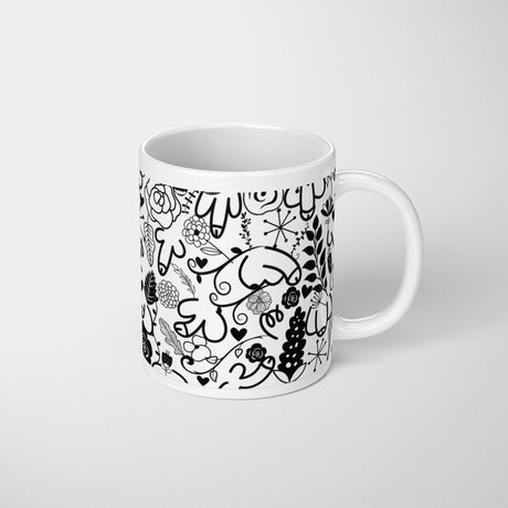 Floral Willy Print Rude Cheeky Funny Gift Coffee Tea Mug Coaster Option Him Her