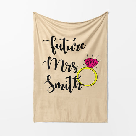 Future Mrs Fiancé Wife To Be Romantic Novelty Wedding Warm Fleece Blanket Decor