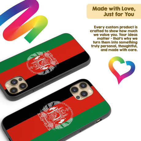 Afghanistan Flag Patriotic iPhone Case - Black TPU Cover Protector Custom Gift