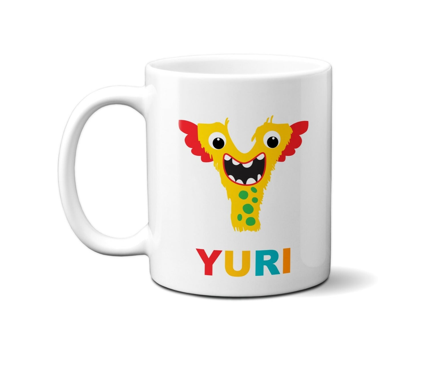 Personalised Little Multi Monster Name Initial Letter Kids Mug Gift 11oz Ceramic