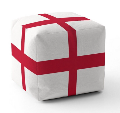 England Flag St George's Cross Ottoman Filled Pouffe Footrest Inc Washable Cover
