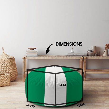 Nigeria Flag Design Ottoman Filled Pouffe Footrest Washable Cover Custom Gift