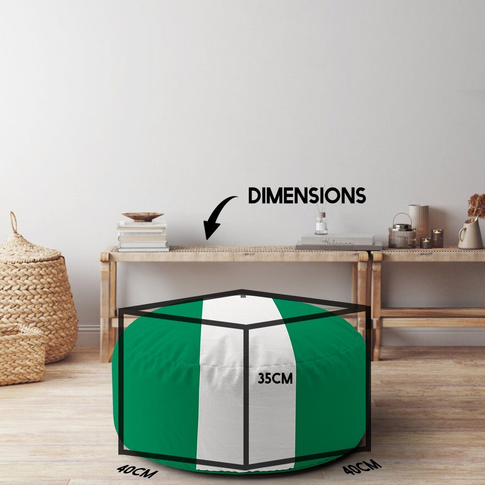Nigeria Flag Design Ottoman Filled Pouffe Footrest Washable Cover Custom Gift