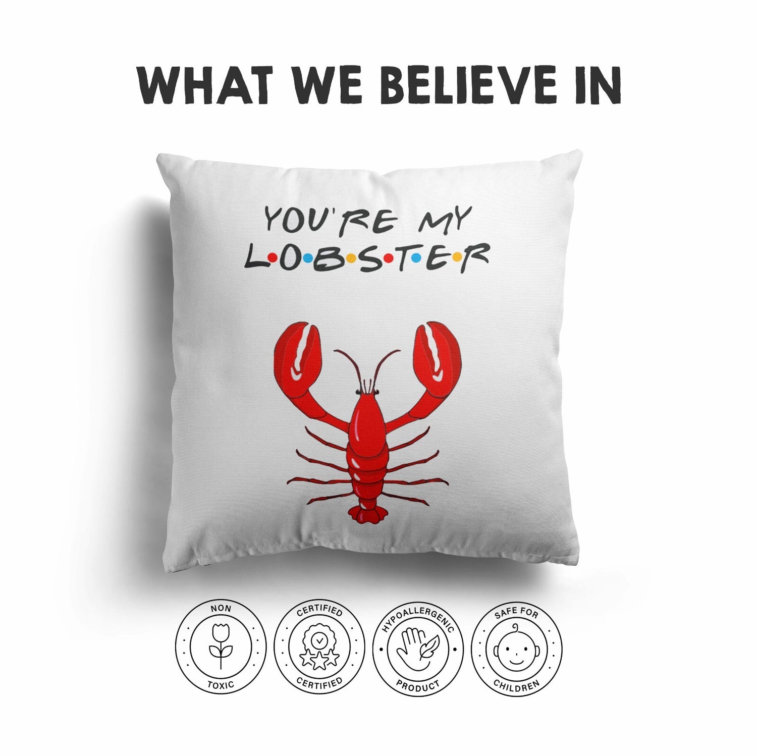 You're My Lobster Valentines Love Cheeky Funny Cute Square Filled Cushion Decor