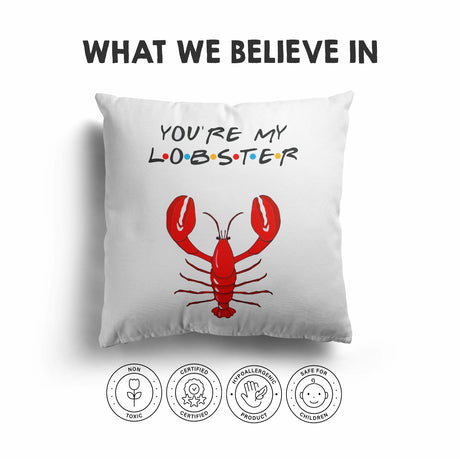 You're My Lobster Valentines Love Cheeky Funny Cute Square Filled Cushion Decor