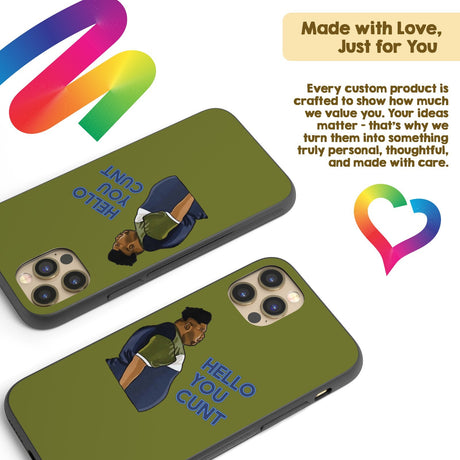 Harvey Hello You C*nt Rude Personalised Custom Cover - Printed iPhone Black Case