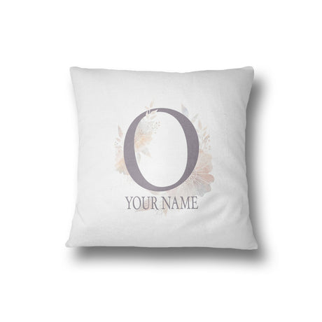 Personalised Misty Dusty Pastel Alphabet Floral Name Initial Letter Cushion