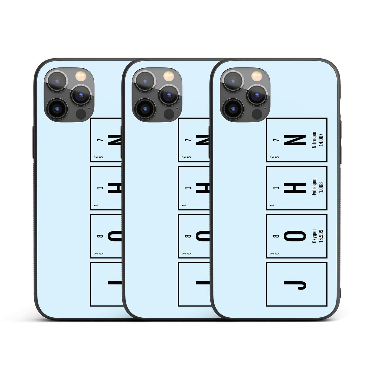 Science Chemistry Alphabet Name Personalised Custom - Printed iPhone Black Case