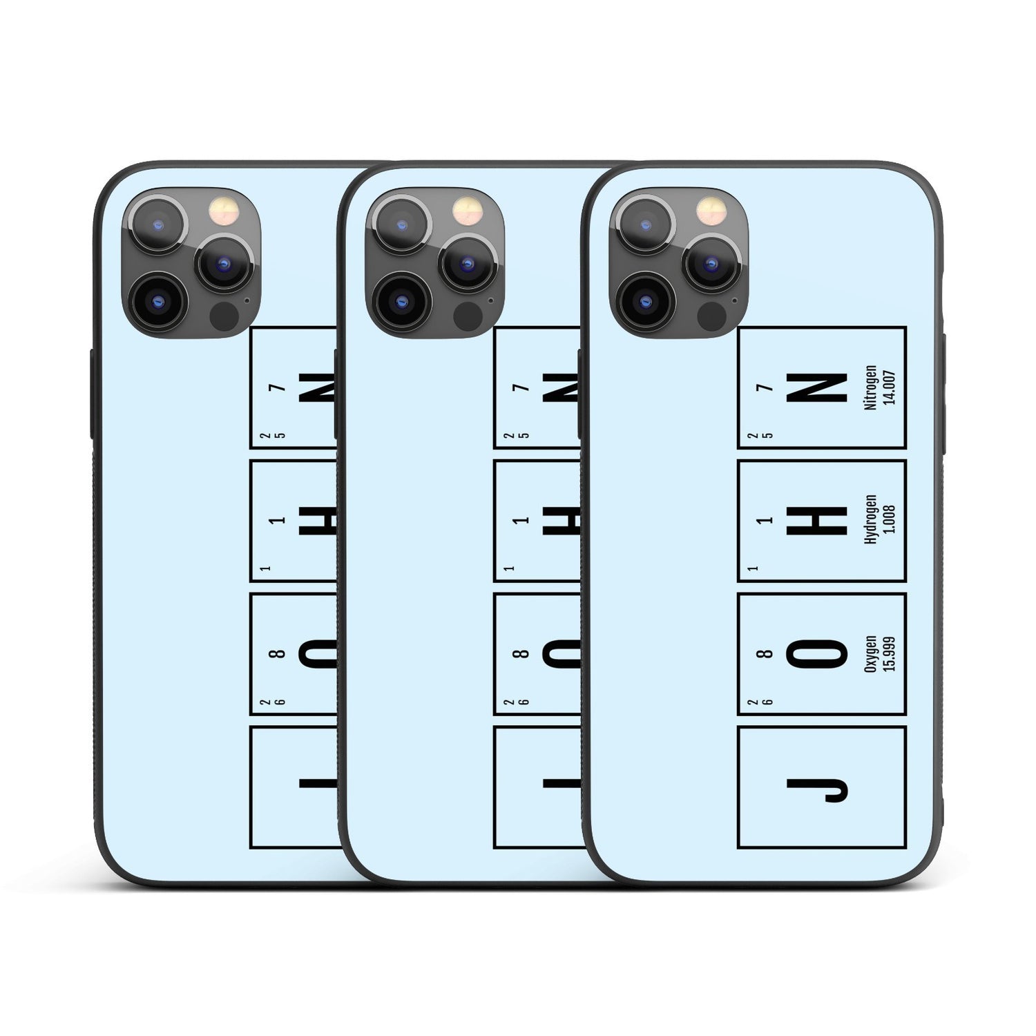 Science Chemistry Alphabet Name Personalised Custom - Printed iPhone Black Case