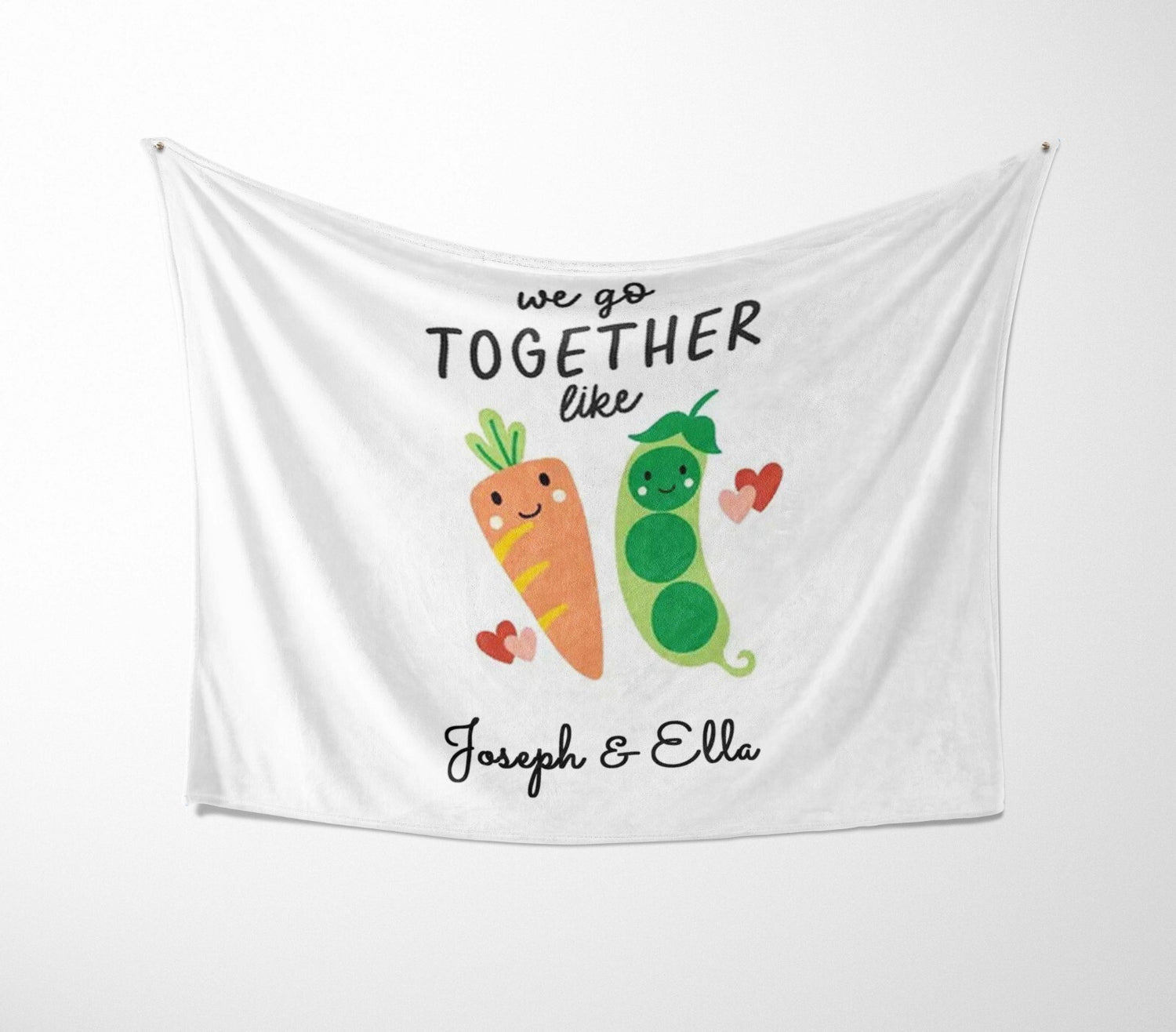 We Go Together Like Peas Carrots Valentines Anniversary Fleece Mink Blanket Gift