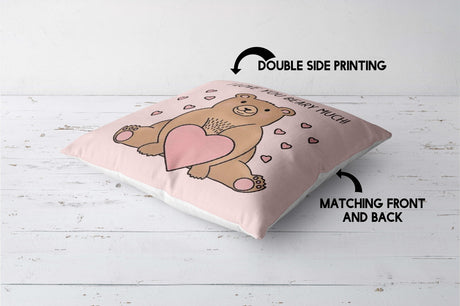 I Love You Beary Much Valentines Love Cheeky Cute Square Filled Cushion Decor