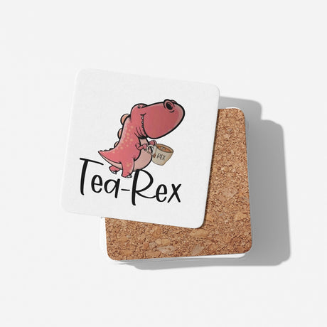 Tea-Rex Dinosaur Novelty Custom Coffee Tea Mug Coaster Set Option Gift Him Her