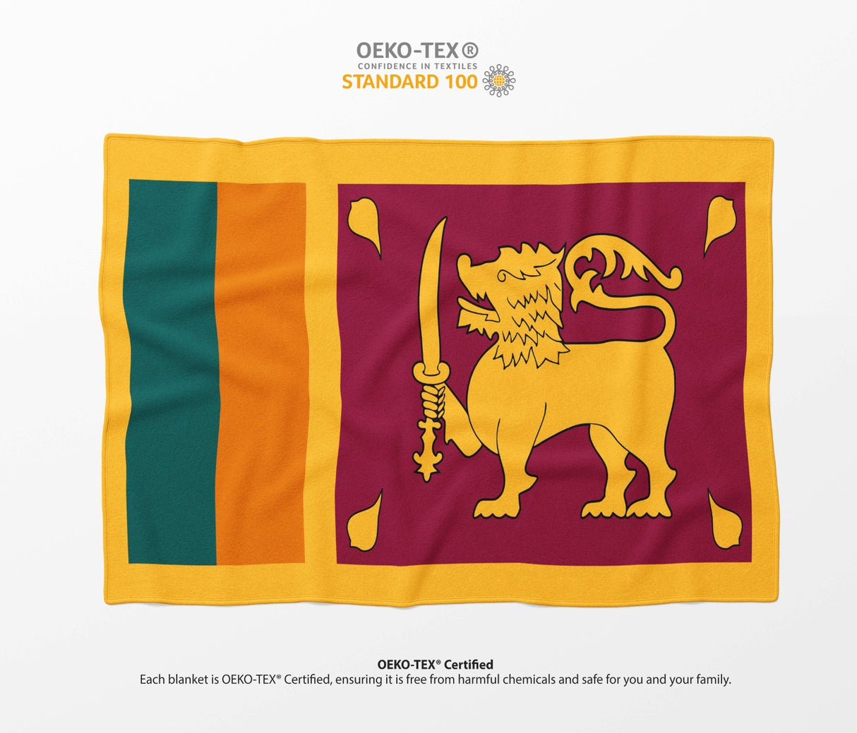 Sri Lanka Flag Fleece Blanket Home Decor Throw Gift Cosy Custom Made Soft Warm