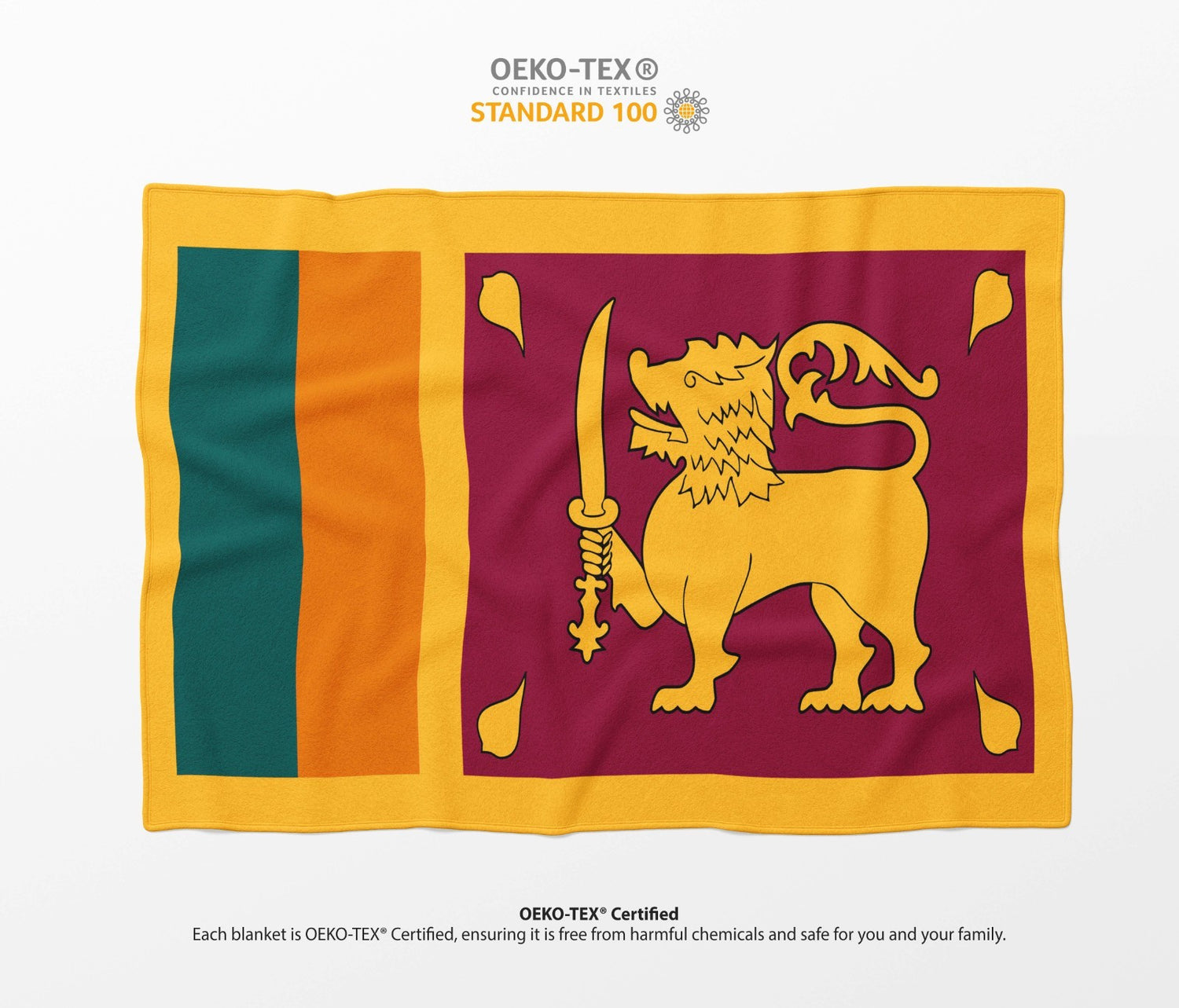 Sri Lanka Flag Fleece Blanket Home Decor Throw Gift Cosy Custom Made Soft Warm