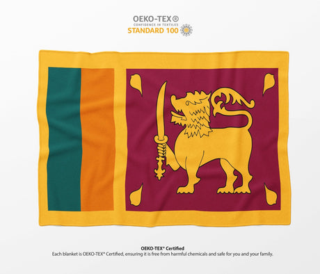 Sri Lanka Flag Fleece Blanket Home Decor Throw Gift Cosy Custom Made Soft Warm