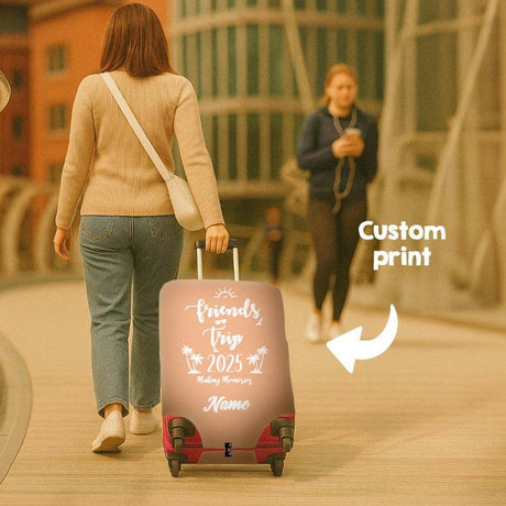Custom Group Trip Name - Gift Custom Luggage Cover Personalise Suitcase Protect