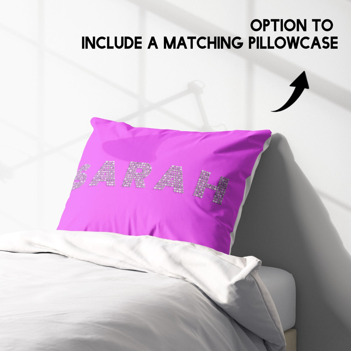 Personalised Any Name Diamond Gems Font Soft Single Size Novelty Bed Duvet Cover