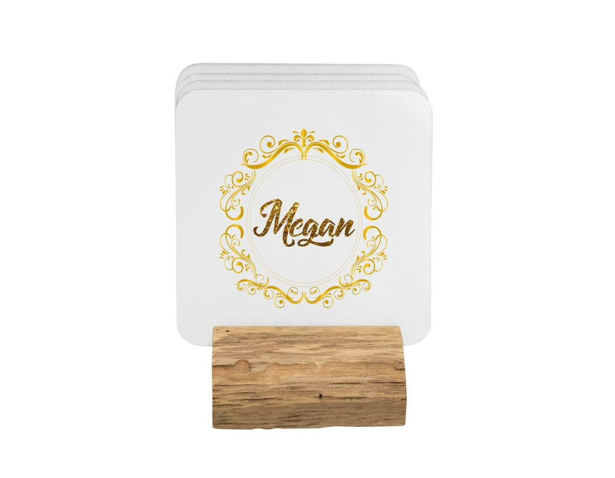 Personalised Name Royal Scroll Border Coffee Tea Mug Gift 11oz Mug + Coaster