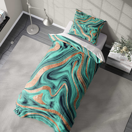 Liquid Marble Custom Design Coloured Soft Single Size Novelty Bed Duvet Cover