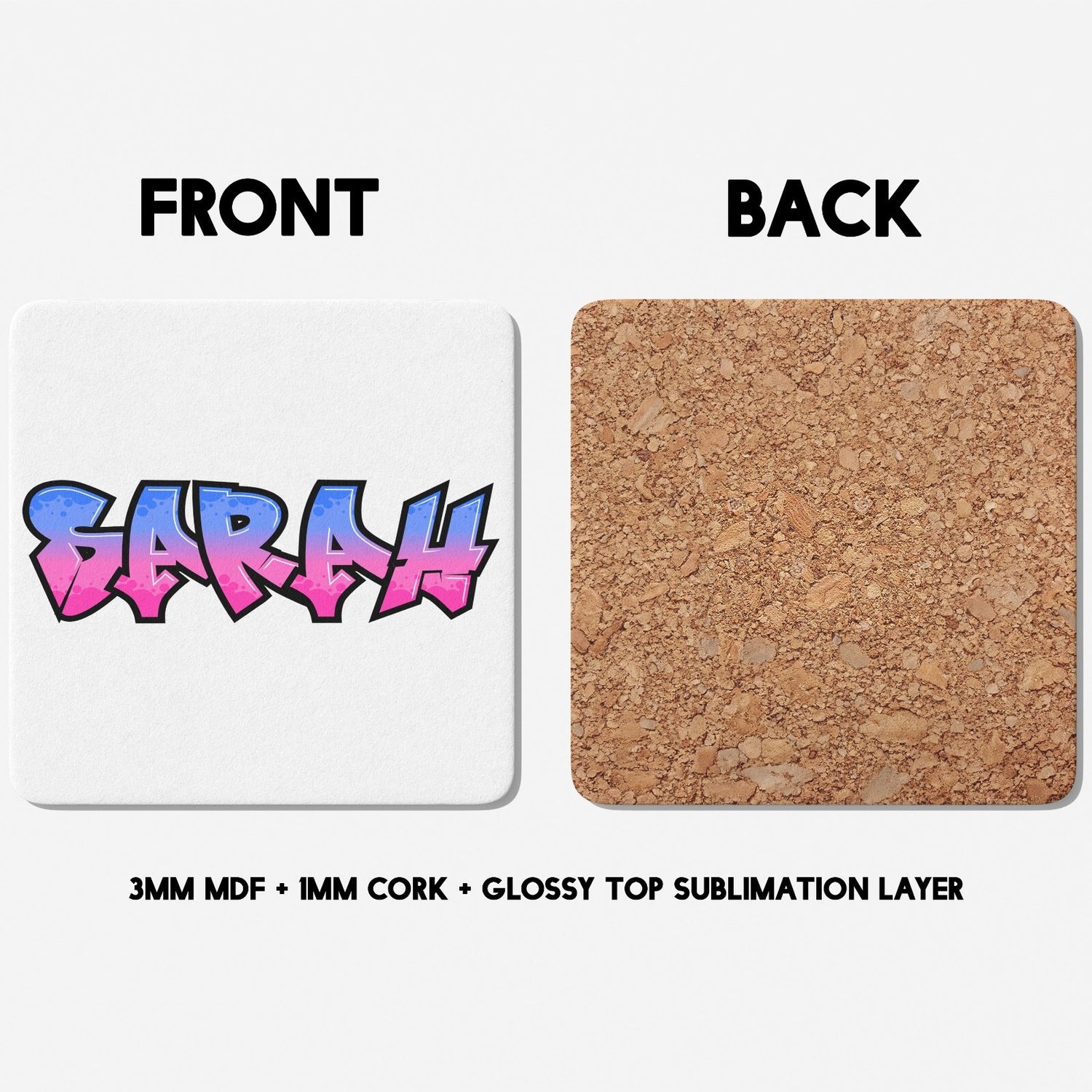 Personalised Any Name Urban Graffiti Novelty Coffee Tea Mug Coaster Gift Him Her