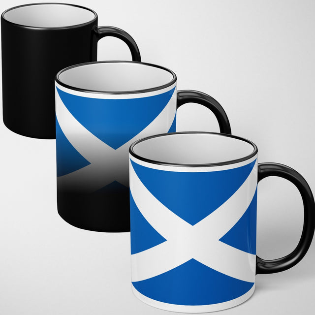 Scotland Flag Scottish Cross Heat Sensitive Magic Colour Changing Novelty Mug