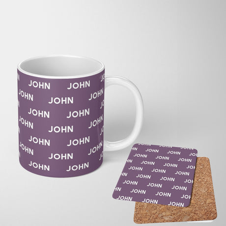 Personalised Any Name Text Any Colour Print Coffee Tea Mug Coaster Gift Him Her