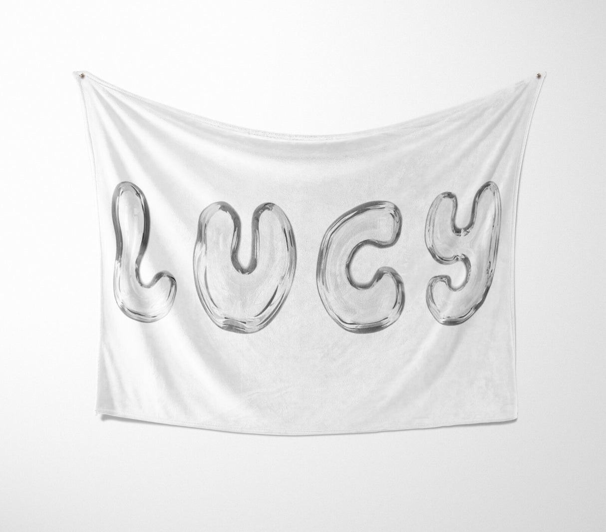 Personalised 3D Bubble Name Text Font Novelty Soft Fleece Mink Blanket Gift De