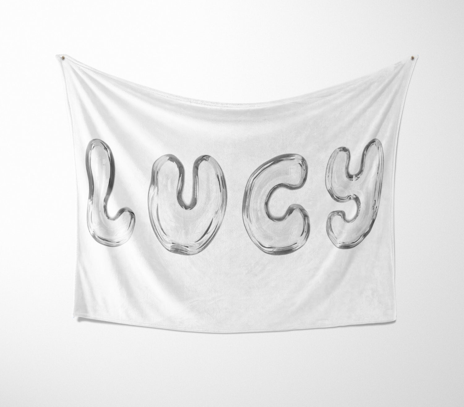 Personalised 3D Bubble Name Text Font Novelty Soft Fleece Mink Blanket Gift De