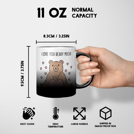 I Love You Beary Much Personalised Heat Sensitive Colour Changing Novelty Mug