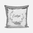 Personalised Name Shiny Sequin Magic Clouds & Hearts Cushion Cover + Pillow Kids