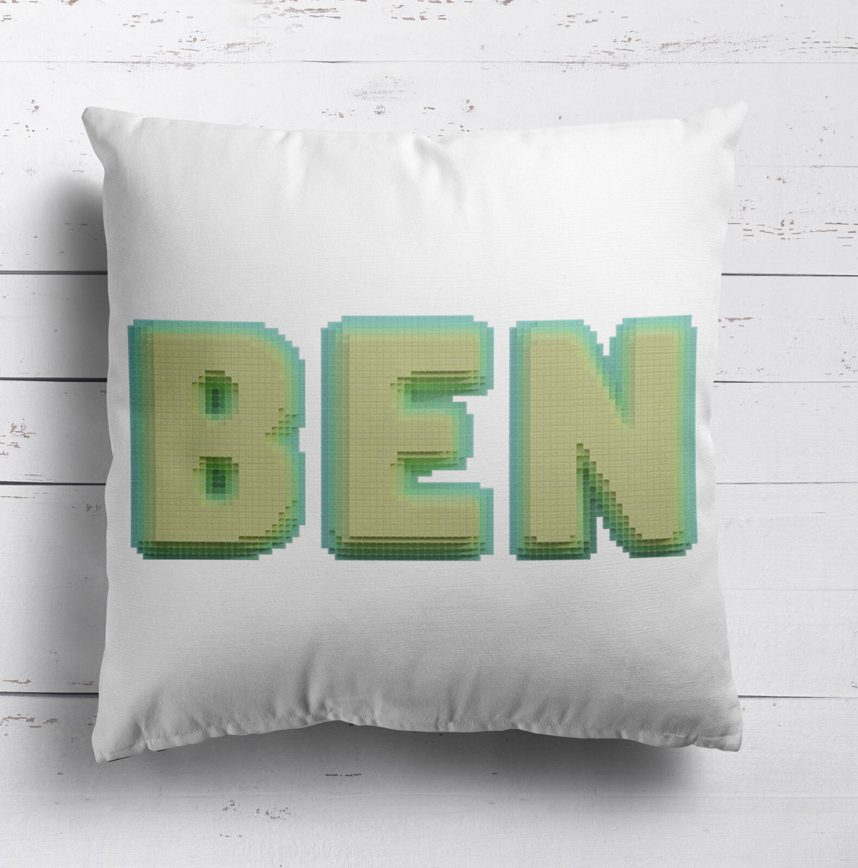 Personalised Any Name Bold Pixel 3D Soft Square Filled Cushion Throw Decor Gift