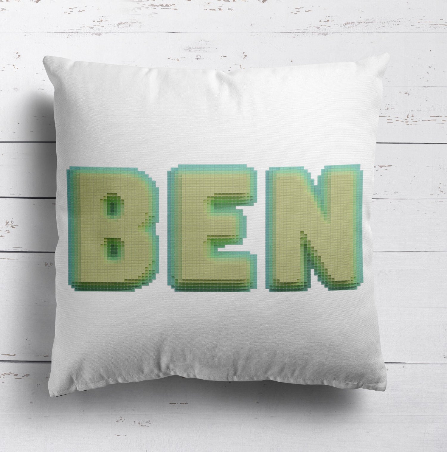 Personalised Any Name Bold Pixel 3D Soft Square Filled Cushion Throw Decor Gift