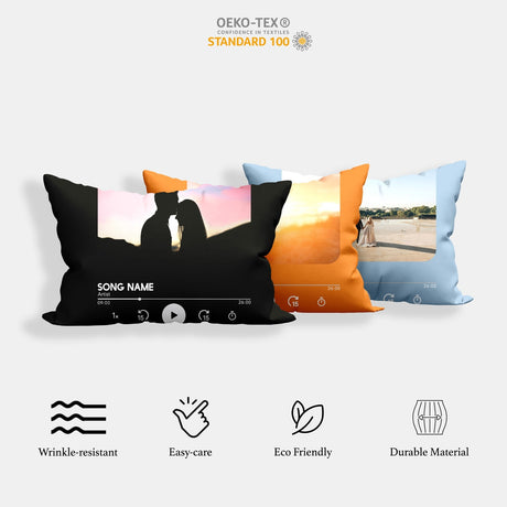 Upload Your Photo Music Player Custom Design Printed Soft Pillowcase Pillow